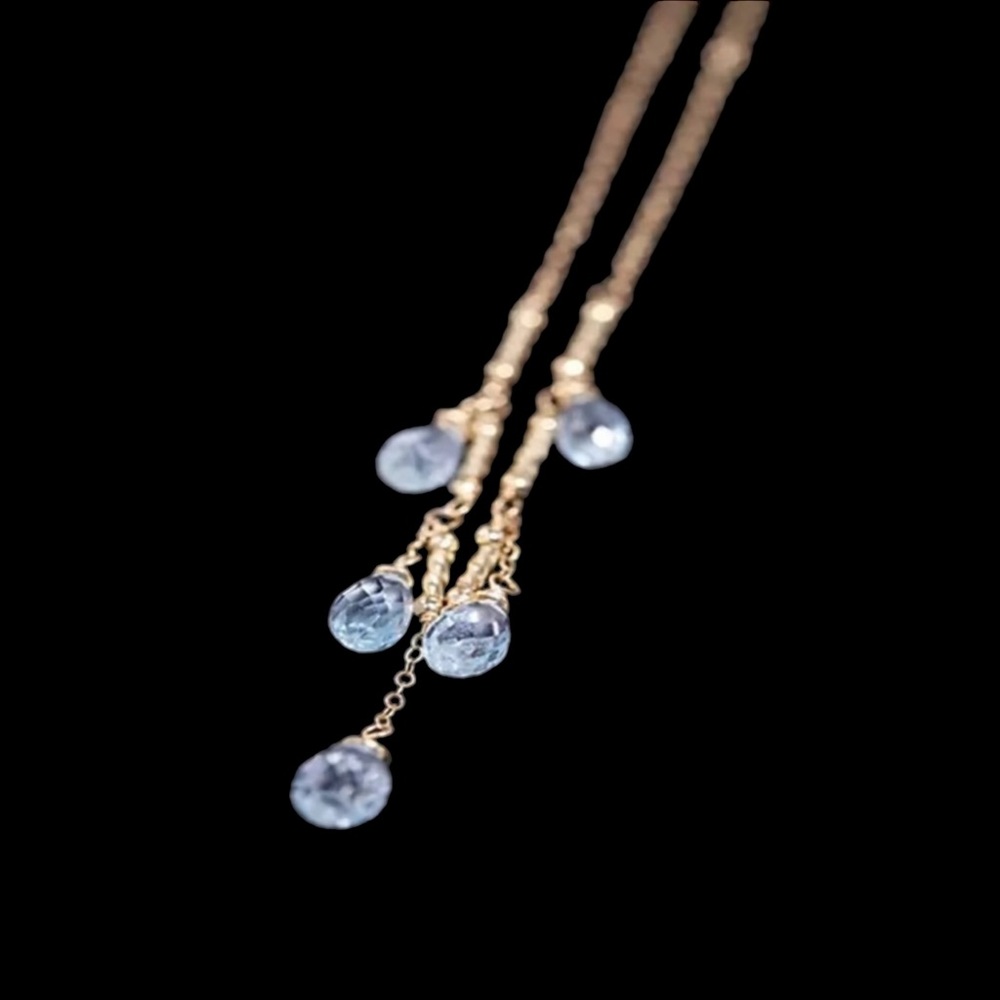 Handmade Natural Topaz Droplet Dainty Necklace - Picture 11 of 11